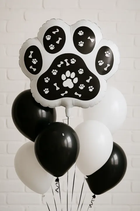 Łapa psia łapka balon foliowy 50 cm czarna