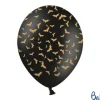 Balon czarny Nietoperze złote halloween 30 cm 1 szt.