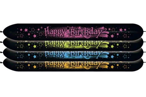 Balon do modelowania LOL660 Sempertex Happy Birthday Neon 3 szt