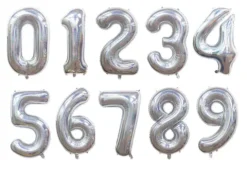 BALON foliowy CYFRA 100 cm HOLOGRAFICZNA brokat