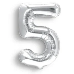 BALON foliowy CYFRA 100 cm SREBRNA