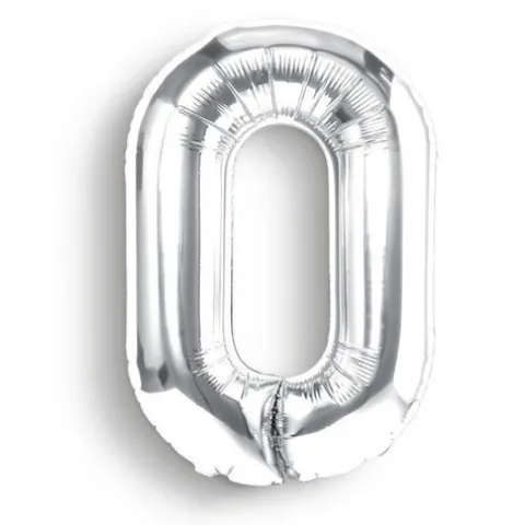 BALON foliowy CYFRA 100 cm SREBRNA