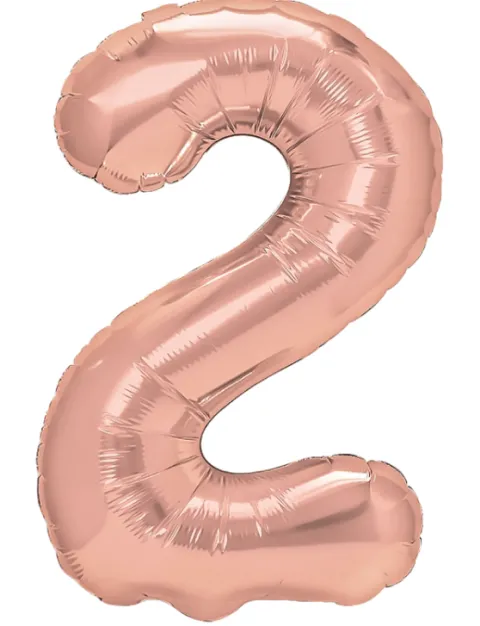 BALON foliowy CYFRA 100 cm ZŁOTY RÓŻ