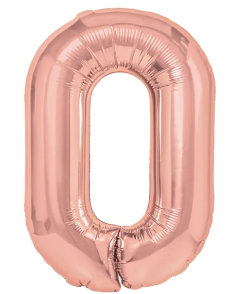 BALON foliowy CYFRA 100 cm ZŁOTY RÓŻ