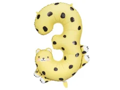 Balon foliowy CYFRA 3 GEPARD 68 x 98 cm