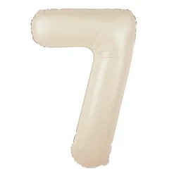 Balon foliowy CYFRA 7 kremowy satynowy 100 cm