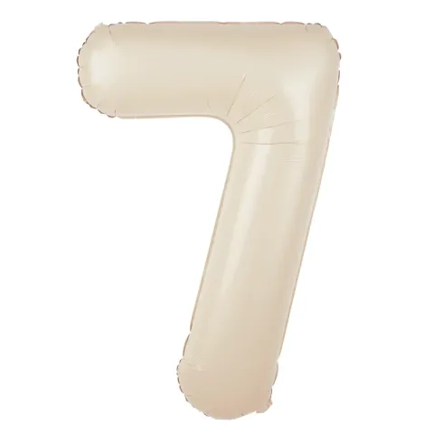 Balon foliowy CYFRA 7 kremowy satynowy 100 cm