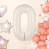 Balon foliowy CYFRA 0 kremowy satynowy 100 cm