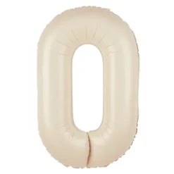 Balon foliowy CYFRA 0 kremowy satynowy 100 cm