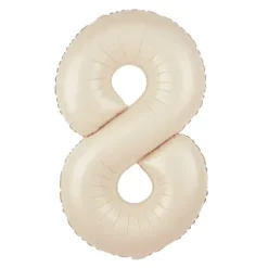 Balon foliowy CYFRA 8 kremowy satynowy 100 cm