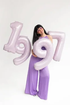 Balon foliowy CYFRA 1 pastelowy fioletowy 72 cm