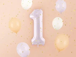 Balon foliowy CYFRA 1 pastelowy fioletowy 72 cm