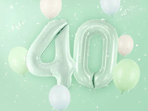 Balon foliowy CYFRA 4 pastelowy zielony 72 cm