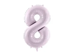 Balon foliowy CYFRA 8 pastelowy fioletowy 72 cm