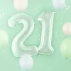 Balon foliowy CYFRA 2 pastelowy zielony 72 cm