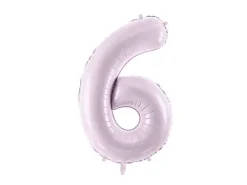 Balon foliowy CYFRA 6 pastelowy fioletowy 72 cm
