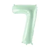Balon foliowy CYFRA 7 pastelowy zielony 72 cm