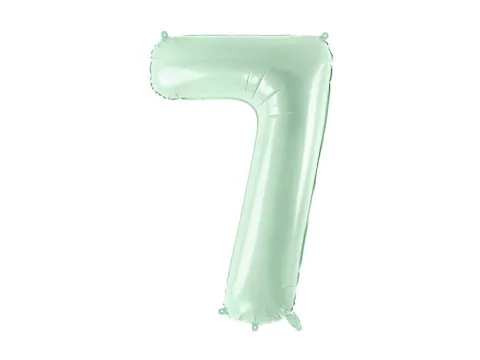 Balon foliowy CYFRA 7 pastelowy zielony 72 cm