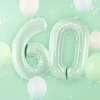 Balon foliowy CYFRA 6 pastelowy zielony 72 cm