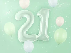 Balon foliowy CYFRA 1 pastelowy zielony 72 cm