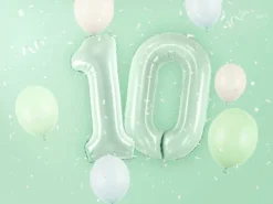 Balon foliowy CYFRA 1 pastelowy zielony 72 cm