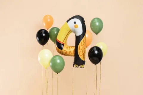 Balon foliowy CYFRA 4 TUKAN 68 x 91 cm
