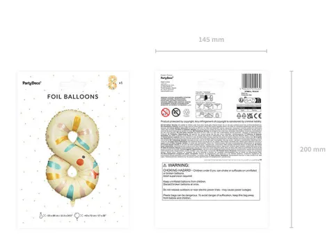 Balon foliowy CYFRA 8 WĄŻ 55 x 88 cm