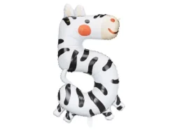 Balon foliowy CYFRA 5 ZEBRA 68 x 98 cm