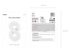 Balon foliowy CYFRA BIAŁA 86 cm