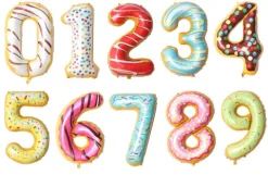 Balon foliowy CYFRA ciasteczko donut 40