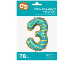 BALON foliowy CYFRA ciasteczko 78 cm