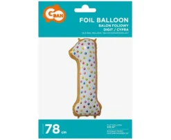 BALON foliowy CYFRA ciasteczko 78 cm