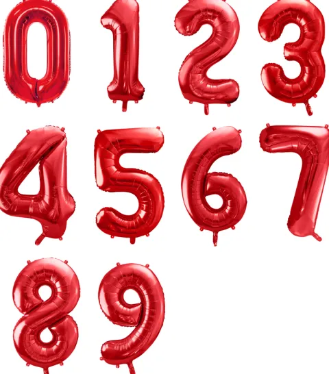 Balon foliowy CYFRA CZERWONA 86 cm