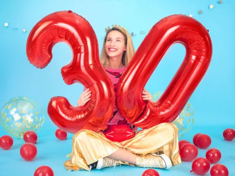 Balon foliowy CYFRA CZERWONA 86 cm