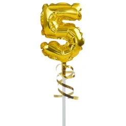 BALON foliowy CYFRA na patyczku ZŁOTA 12,5 cm