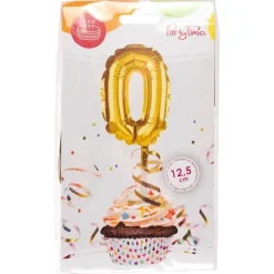 BALON foliowy CYFRA na patyczku ZŁOTA 12,5 cm