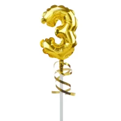 BALON foliowy CYFRA na patyczku ZŁOTA 12,5 cm