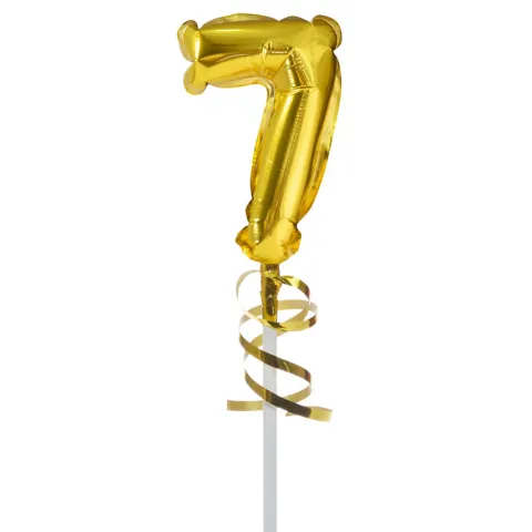 BALON foliowy CYFRA na patyczku ZŁOTA 12,5 cm