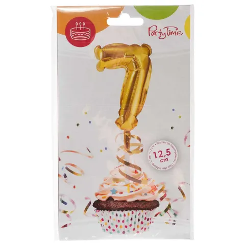 BALON foliowy CYFRA na patyczku ZŁOTA 12,5 cm