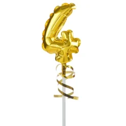 BALON foliowy CYFRA na patyczku ZŁOTA 12,5 cm
