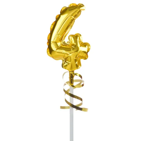 BALON foliowy CYFRA na patyczku ZŁOTA 12,5 cm