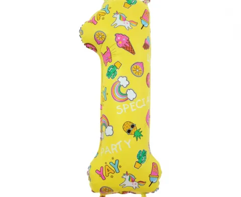 BALON foliowy CYFRA obrazki Dla Dziecka 78 cm