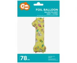 BALON foliowy CYFRA obrazki Dla Dziecka 78 cm