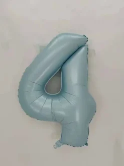 Balon foliowy CYFRA SATIN PASTEL BLUE niebieska 40 cali 85 cm
