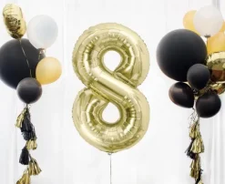 Balon foliowy CYFRA SZAMPAŃSKIE ZŁOTO 85 cm