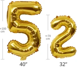 Balon foliowy CYFRA TĘCZOWA 32" 65 cm (na hel)