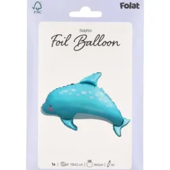 Balon foliowy delfin niebieski 78 x 52 cm