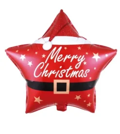 Balon foliowy gwiazdka czerwona Merry Christmas 18"