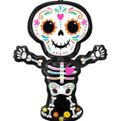 Balon foliowy halloween holograficzny Dia de los Muertos 66 x 86 cm