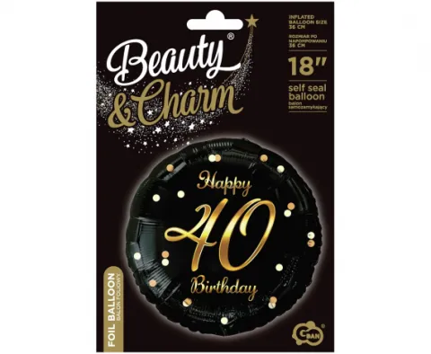Balon foliowy Happy Birthday 40 urodziny 18"